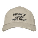 Support Arizona immigration reform tea party embroidered hats