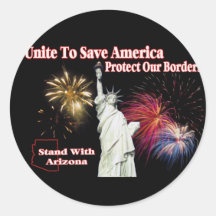 Support Arizona SB 1070 - Unite to Save America Stickers