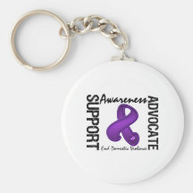 Support Awareness Advocate End Domestic Violence Keychain