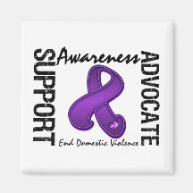 Support Awareness Advocate End Domestic Violence Fridge Magnets