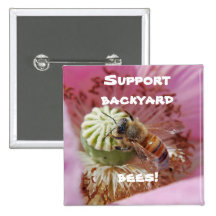 Support backyard bees - Button