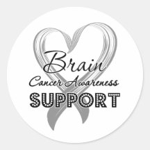 Support Brain Cancer Awareness Round Sticker