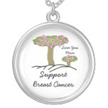 Support Breast Cancer Love You Mom Necklaces
