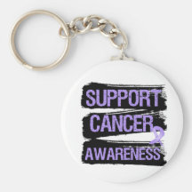 Support Cancer Awareness Grunge Keychain