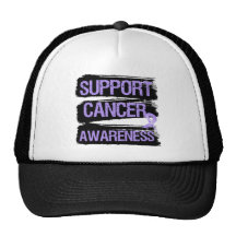 Support Cancer Awareness Grunge Mesh Hats
