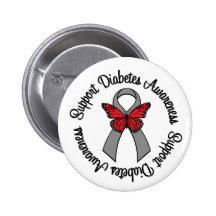 Support Diabetes Awareness Butterfly Ribbon Pins