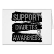 Support Diabetes Awareness Grunge Greeting Cards