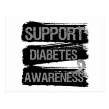 Support Diabetes Awareness Grunge Postcards