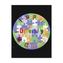 Support Diversity in My Community Postcard postcards