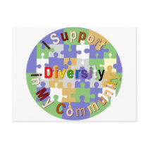 Support Diversity in My Community Postcard postcards