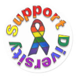 Support Diversity Round Stickers