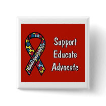 "Support, Educate, Advocate" Button