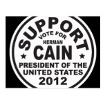 Support Herman Cain 2012 Post Card