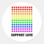 Support Love Round Sticker