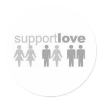 support-love round stickers