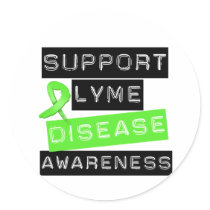 Support Lyme Disease Awareness Round Stickers