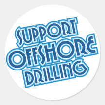 Support Offshore Drilling Round Stickers
