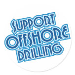 Support Offshore Drilling Round Stickers