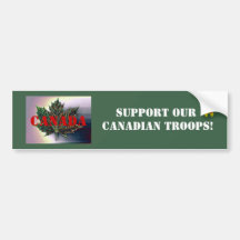 Support our CANADIAN Troops!-Maple Leaf Bumper Sticker