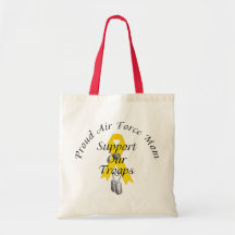 Support Our Troops Air Force Mom (Yellow Ribbon) Bag