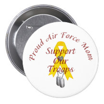 Support Our Troops Air Force Mom (Yellow Ribbon) Pins