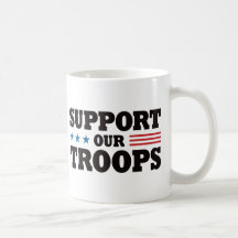 Support Our Troops - Black Coffee Mugs