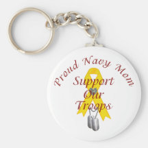 Support Our Troops Navy Mom (Yellow Ribbon) Key Chain