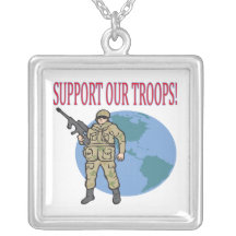 Support Our Troops Necklaces