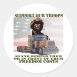 Support Our Troops Round Stickers