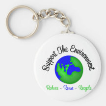 Support the Environment Reduce Reuse Recycle Key Chain