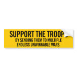Support The Troops Sarcasm Bumper Sticker bumper stickers