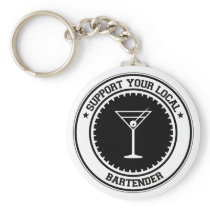Support Your Local Bartender Keychain