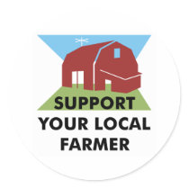 Support Your Local Farmer Round Sticker