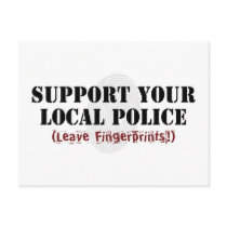 Support Your Local Police Postcard