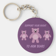 Support Your Right To Arm Bears Purple Keychain