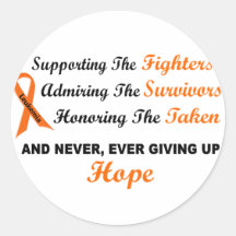 Supporting Admiring Honouring 1 LEUKEMIA Round Stickers