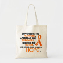 Supporting Admiring Honouring 3.2 Leukaemia Canvas Bags