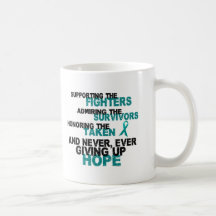 Supporting Admiring Honouring 3 OVARIAN CANCER Mugs