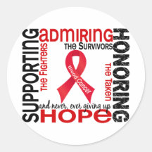 Supporting Admiring Honouring 9 Blood Cancer Round Stickers