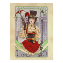 Sur la chasse - carte postale 1890 de Londres