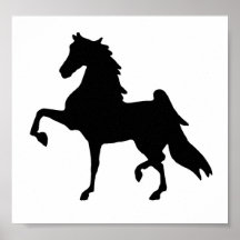 Sur la silhouette de Saddlebred de toile Posters