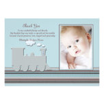 Sur le carte de remerciements bleu de photo de voi invitations