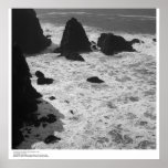 Surf and Rocks near Bodega Station, 1966 Poster