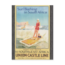 Surf Bathing In South Africa , Vintage Postcards