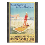 Surf Bathing In South Africa , Vintage Postcards