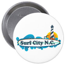 Surf City. Pinback Button