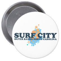Surf City. Pinback Buttons