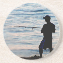 Surf Fishing At Dusk 6 Coaster