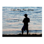 Surf Fishing In Cape May At Dusk 6 Postcard