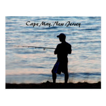 Surf Fishing In Cape May At Dusk 6 Postcard